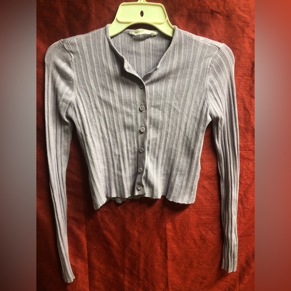 Lilac cropped cardigan - Picture 1 of 4